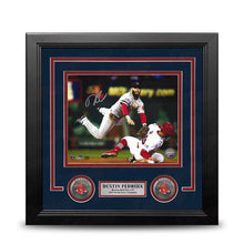 Load image into Gallery viewer, Dustin Pedroia 2013 World Series Action Boston Red Sox Autographed 8" x 10" Framed Baseball Photo