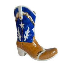 Load image into Gallery viewer, Two Tone Monogrammed Cowboy Boot Vase