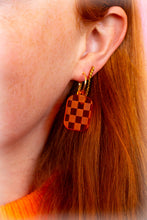 Load image into Gallery viewer, Checkered Charm Earrings