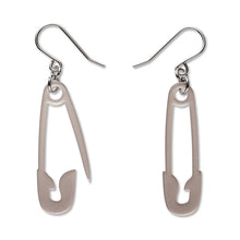 Load image into Gallery viewer, Safety Pin Drop Earrings - Silver