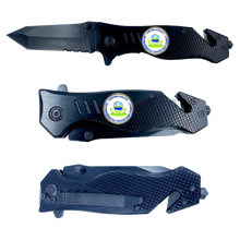 Load image into Gallery viewer, EPA Environmental Protection Agency collectible 3-in-1 Police Tactical Rescue knife tool with Seatbelt Cutter, Steel Serrated Blade, Glass Breaker