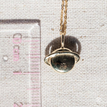 Load image into Gallery viewer, Earth Moon Design Doublet Opal &amp; Diamond Pendant Necklace 14K Yellow Gold