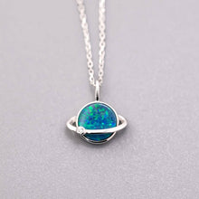 Load image into Gallery viewer, Earth Moon Design Doublet Opal &amp; Diamond 18K White Gold