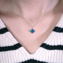 Load image into Gallery viewer, Earth Moon Design Doublet Opal &amp; Diamond 18K White Gold