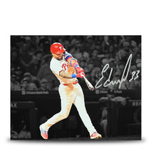 Load image into Gallery viewer, Edmundo Sosa Swing Autographed Philadelphia Phillies 8" x 10" Blackout Baseball Photo