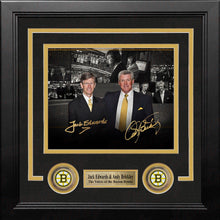 Load image into Gallery viewer, Jack Edwards &amp; Andy Brickley Boston Bruins Autographed 8" x 10" Framed Collage Hockey Photo