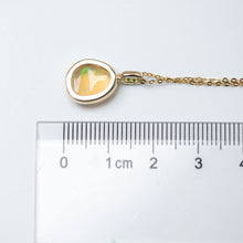 Load image into Gallery viewer, Elegant Fire Opal, Diamond Tsavorite Necklace 18K Yellow Gold