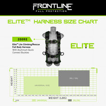 Load image into Gallery viewer, Frontline 200RE Elite Lite Climbing/Rescue Full Body Harness with Aluminum Quick Connect Buckles 2XL/3XL