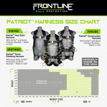 Load image into Gallery viewer, Frontline 350CQC Patriot Construction Harness with Airflo and Quick Connect Buckles - Made in USA XL