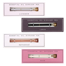 Load image into Gallery viewer, Essential Oil Diffuser Pen in Peppermint | Includes 1 ml of Essential Oil and 2 Lava Beads | Refillable