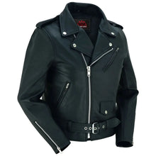 Load image into Gallery viewer, Women's Classic Plain Side Fitted M/C Style Jacket