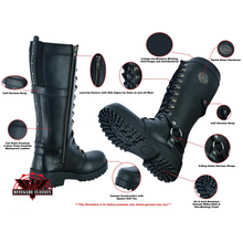 Load image into Gallery viewer, Women's 15 Inch Black Leather Stylish Harness Boot