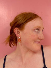 Load image into Gallery viewer, Orange Sparkly Album Dangle Earring