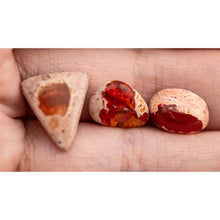 Load image into Gallery viewer, Egg-shaped Mexican Fire Opal fully surrounded structure