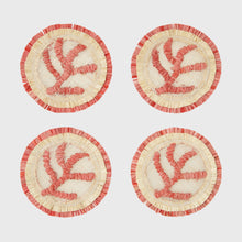 Load image into Gallery viewer, Coral straw coasters