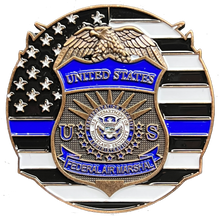 Load image into Gallery viewer, GL13-004 FAM Federal Air Marshal Thin Blue Line Negotiator Challenge Coin