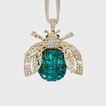 Load image into Gallery viewer, Sparkle bee hanging ornament, emerald
