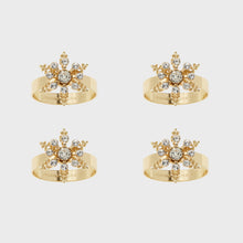 Load image into Gallery viewer, Classic snowflake skinny napkin rings, crystal, set of four