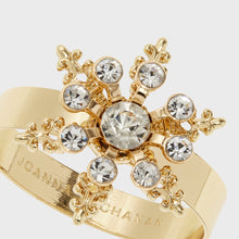 Load image into Gallery viewer, Classic snowflake skinny napkin rings, crystal, set of four
