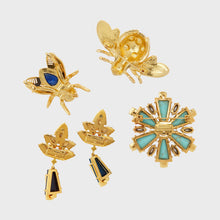 Load image into Gallery viewer, Starburst brooch, lapis lazuli