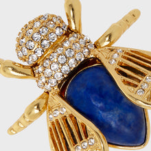 Load image into Gallery viewer, Giant gem bug brooch, lapis lazuli