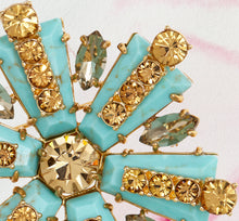 Load image into Gallery viewer, Starburst brooch, turquoise