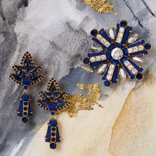 Load image into Gallery viewer, Starburst earrings, lapis lazuli