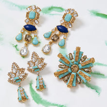 Load image into Gallery viewer, Starburst brooch, turquoise