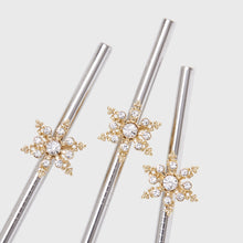 Load image into Gallery viewer, Snowflake metal cocktail straws