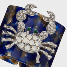 Load image into Gallery viewer, Crab blue tortoiseshell resin napkin rings, set of four