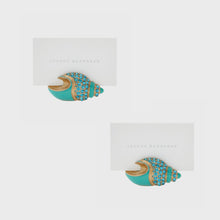 Load image into Gallery viewer, Jeweled shell placecard holders, set of two