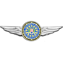 Load image into Gallery viewer, Full size FBI Pilot Aviation Operations Crew Wings pin Special Agent Investigator Analyst