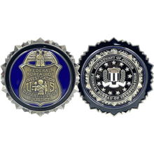 Load image into Gallery viewer, EL9-005 FBI Challenge Coin Special Agent Intel Analyst Federal Thin Blue Line
