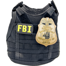 Load image into Gallery viewer, BL1-014 FBI SPECIAL AGENT Tactical Beverage Bottle or Can Cooler Vest with removable patches perfect gift for Challenge Coin collectors