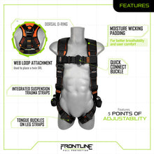Load image into Gallery viewer, Frontline 110VTB Combat Lite Vest Style Harness with Aluminum Hardware and Suspension Trauma Straps 3X/4X