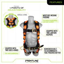 Load image into Gallery viewer, Frontline 50CTB Combat Construction Style Full Body Harness with Tongue Buckle Belt &amp; Legs S