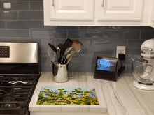 Load image into Gallery viewer, Water Hyacinth by Ferris Hotard Glass Cutting Boards – Durable, Decorative Kitchen Art Large