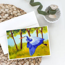 Load image into Gallery viewer, Fyling Heron by Ferris Hotard Greeting Cards -  Blank Note Cards – 8-Pack of Artist-Designed Cards with Envelopes