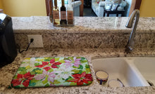 Load image into Gallery viewer, Poinsettias by Ferris Hotard Dish Drying Mat – Absorbent, Artistic Kitchen Essentials