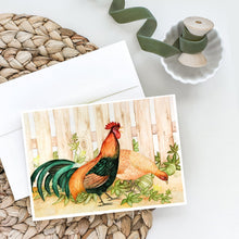 Load image into Gallery viewer, Chicken and Rooster by Ferris Hotard Greeting Cards -  Blank Note Cards – 8-Pack of Artist-Designed Cards with Envelopes