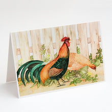 Load image into Gallery viewer, Chicken and Rooster by Ferris Hotard Greeting Cards -  Blank Note Cards – 8-Pack of Artist-Designed Cards with Envelopes