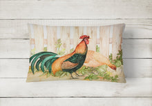 Load image into Gallery viewer, Chicken and Rooster by Ferris Hotard Canvas Fabric Decorative Pillow