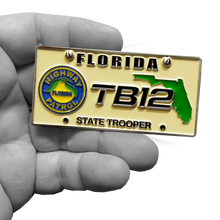 Load image into Gallery viewer, GL11-001 FHP Florida Highway Patrol State Police Tampa Bay Stadium Security Detail License Plate Challenge Coin