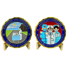 Load image into Gallery viewer, CL2-15 Fighting the Unknown on America's Front Line Essential Worker Nurse Doctor Medical Pandemic Response Challenge Coin