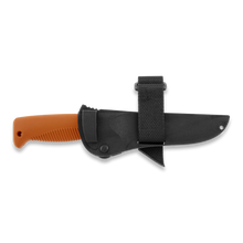 Load image into Gallery viewer, Peltonen M07 Ranger Puukko Black Cerakote Orange Handle FJP137