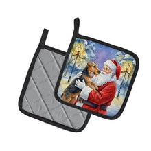 Load image into Gallery viewer, Airedale Terrier with Santa Claus Pair of Pot Holders