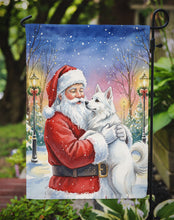 Load image into Gallery viewer, American Eskimo with Santa Claus Garden Flag