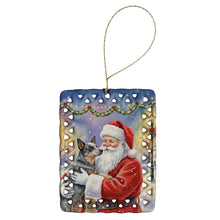 Load image into Gallery viewer, Australian Cattle Dog with Santa Claus Porcelain Ornament