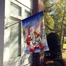 Load image into Gallery viewer, Basset Hound with Santa Claus House Flag