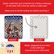 Load image into Gallery viewer, Basset Hound with Santa Claus Porcelain Ornament